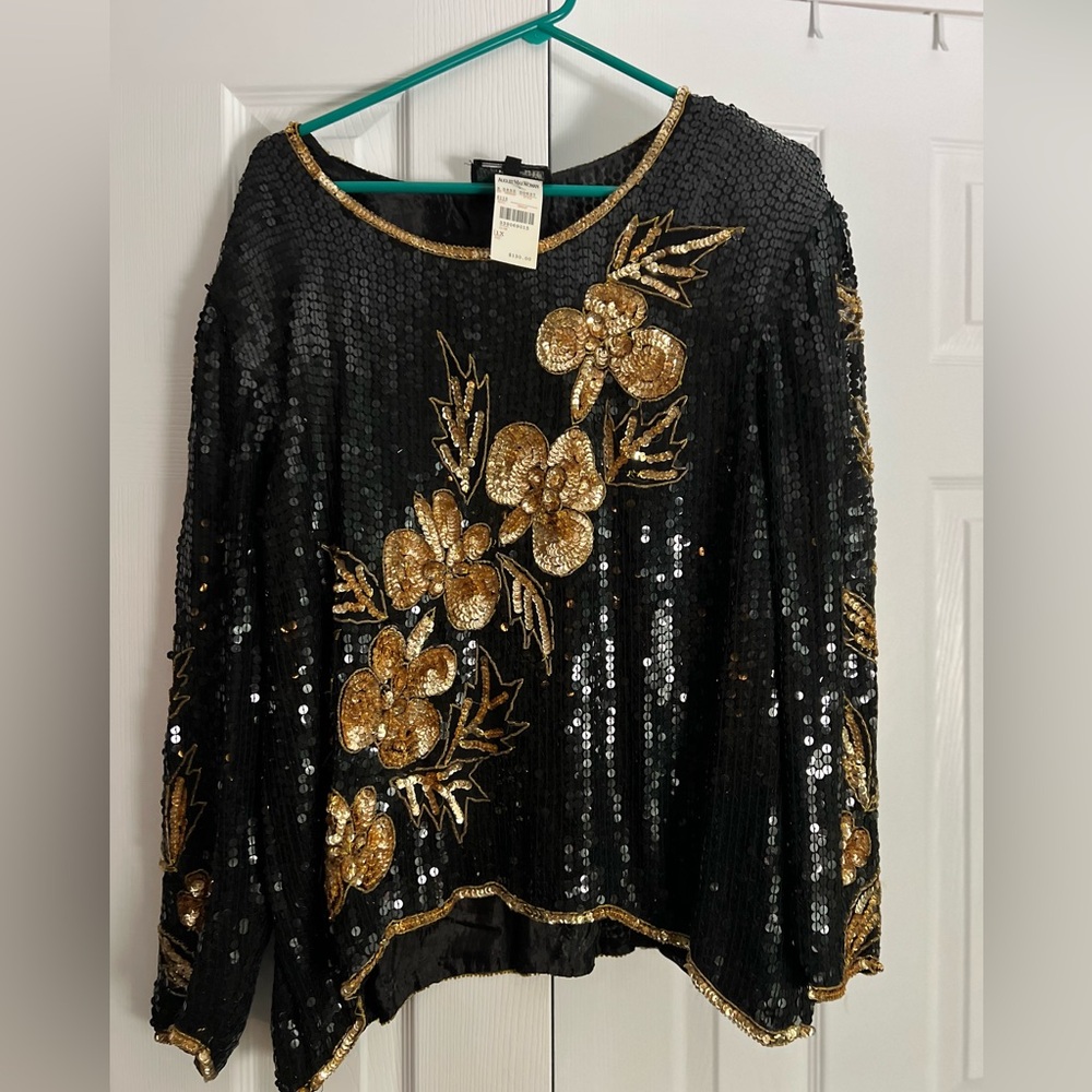 *VINTAGE* 1980s Royal Feelings Sequence Blouse